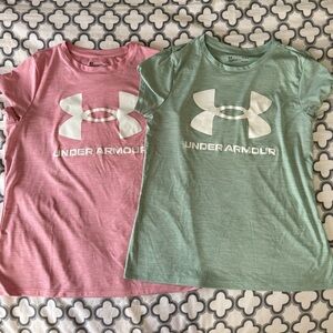 Under Armour Short Sleeve Logo Tee - Pink & Sage